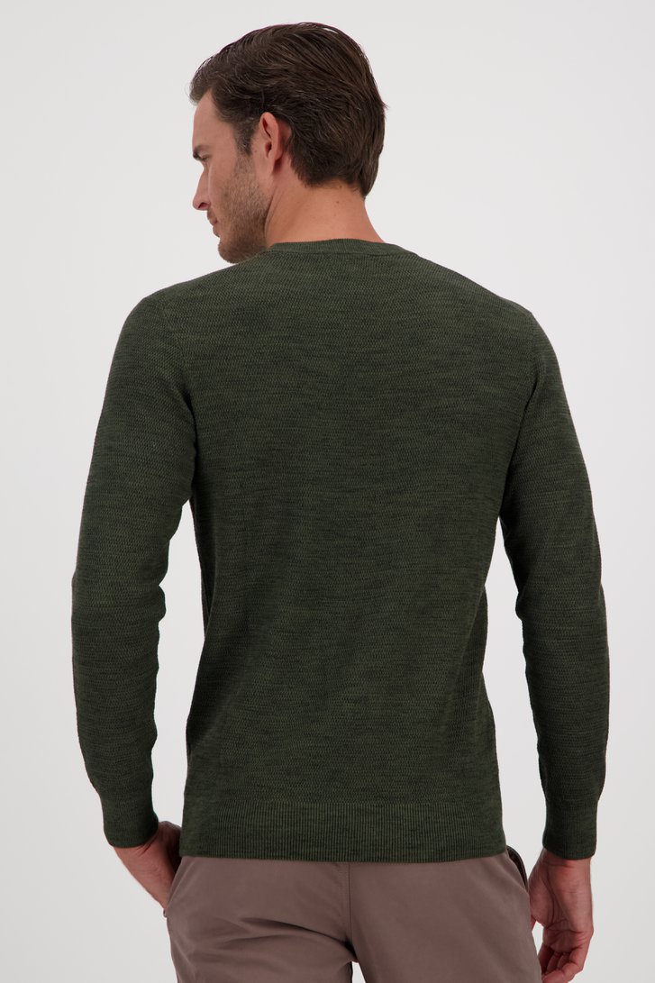 Pull à col rond vert foncé de Michaelis pour Hommes