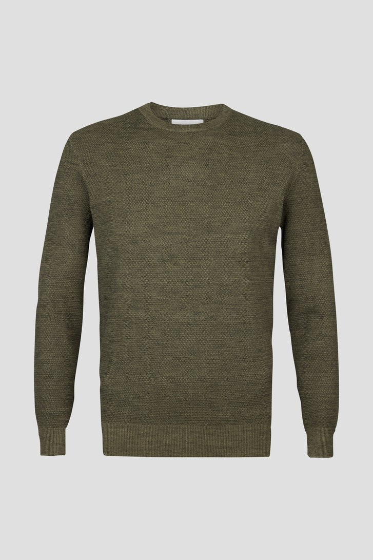 Pull à col rond vert foncé de Michaelis pour Hommes