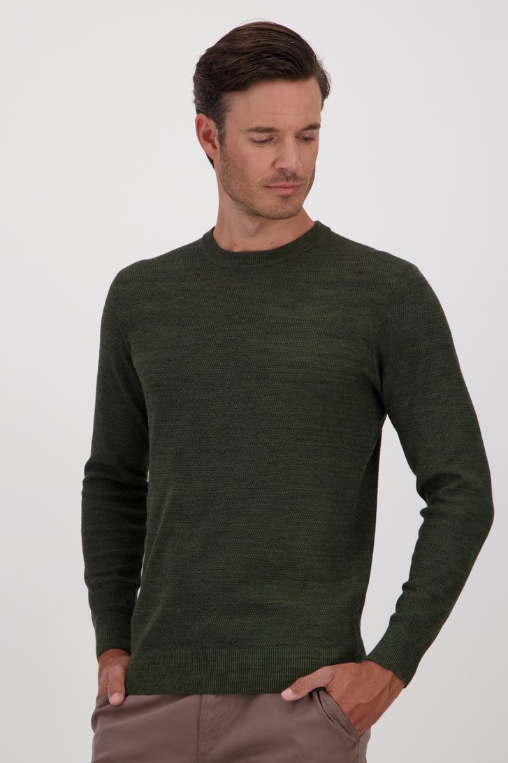Pull à col rond vert foncé de Michaelis pour Hommes
