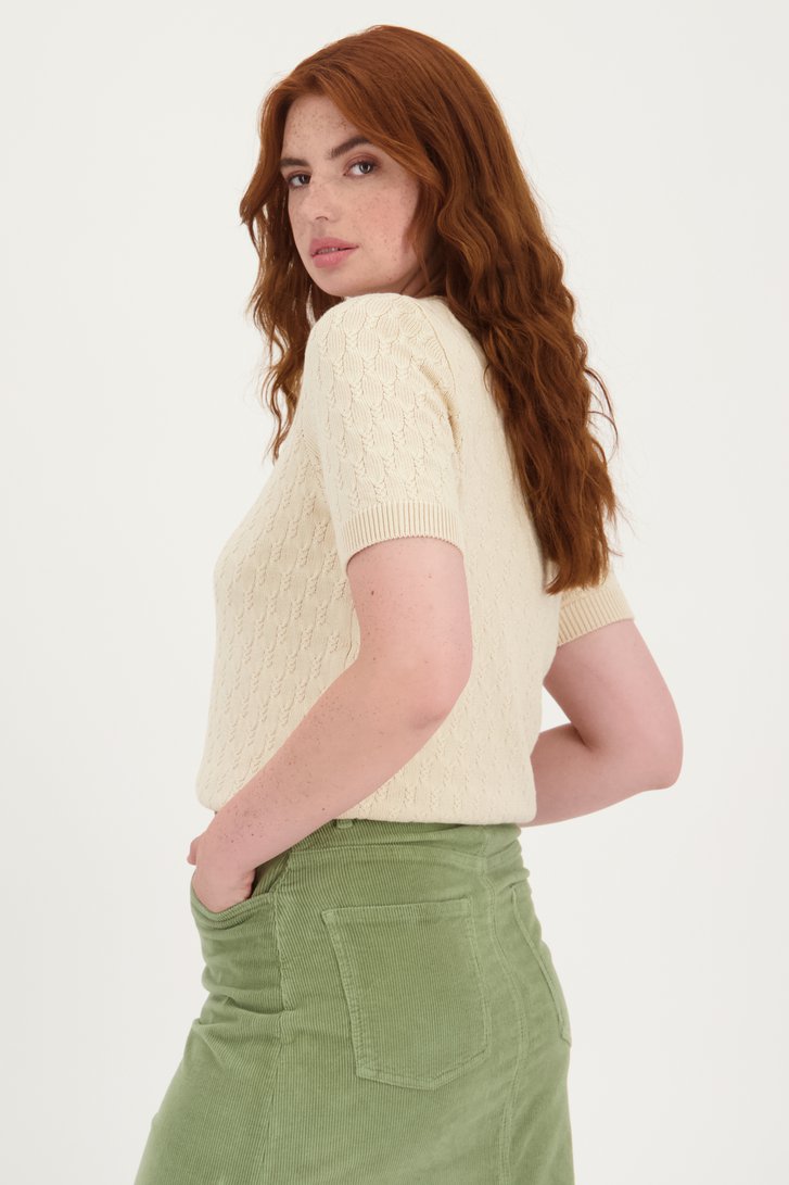 Pull à manches courtes beige de Liberty Loving nature pour Femmes