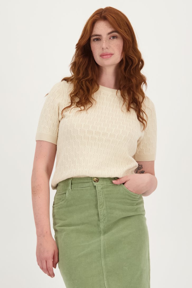 Pull à manches courtes beige de Liberty Loving nature pour Femmes