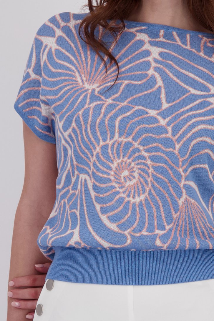 Pull à manches courtes bleu clair de Libelle pour Femmes