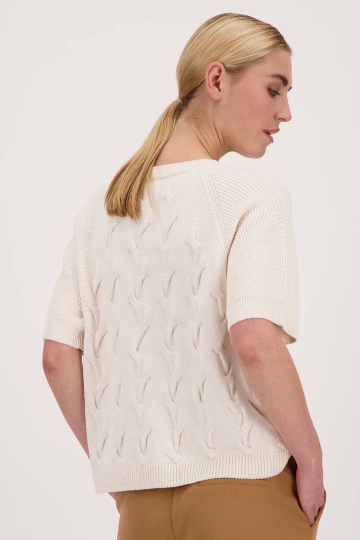 Pull à manches courtes en tricot écru	 de Liberty Island pour Femmes