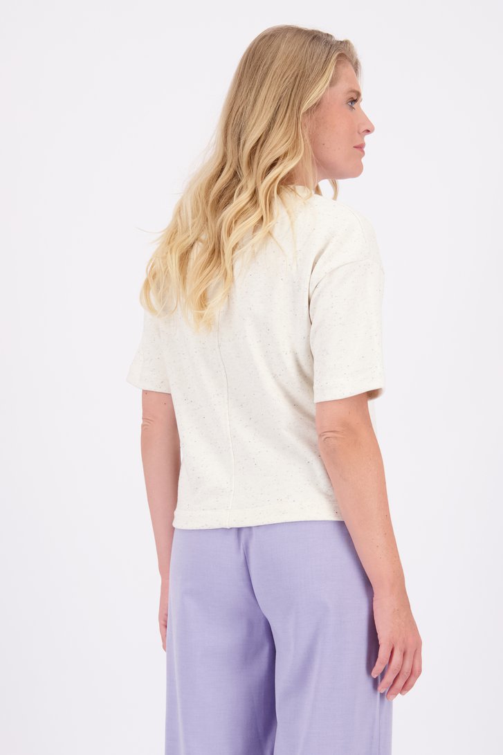 Le dos de Pull à manches courtes jaune-beige de Liberty Loving nature pour Femmes