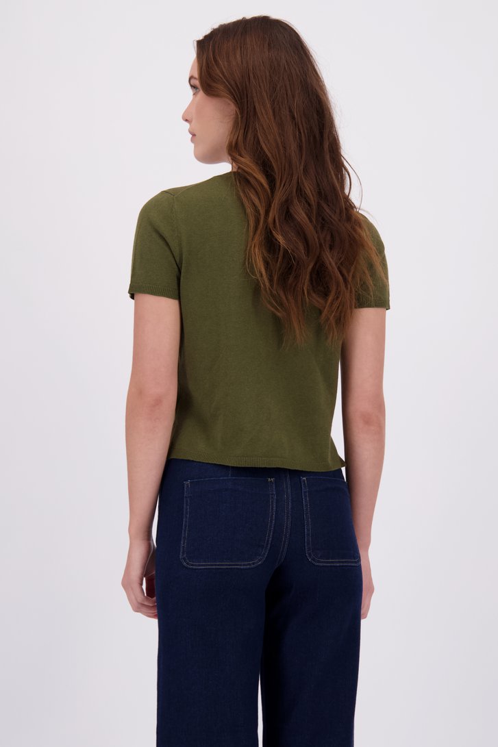 Le dos de Pull à manches courtes kaki de JDY pour Femmes