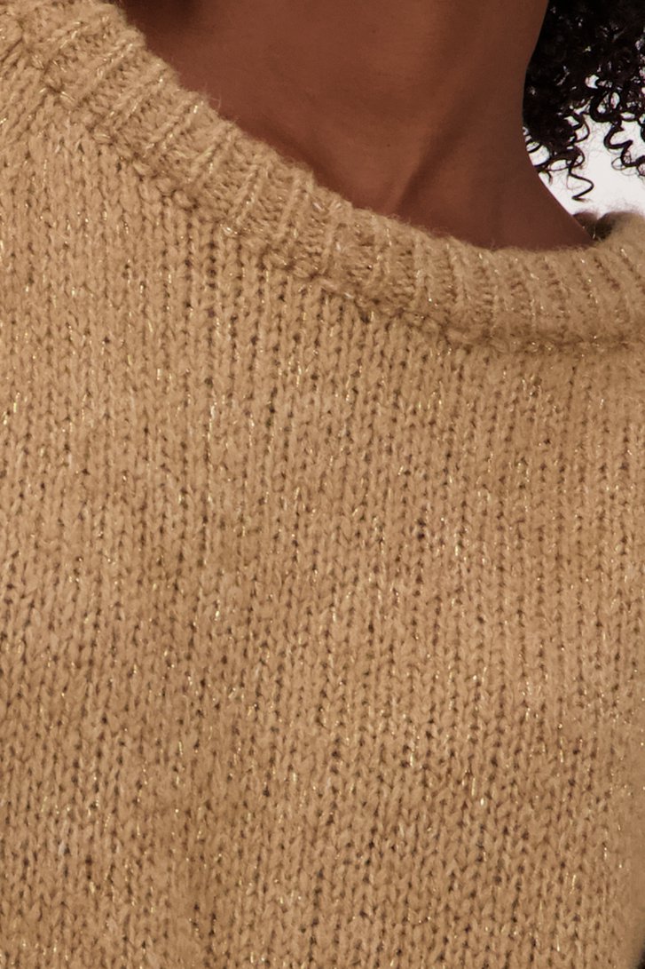 Pull à manches courtes marron clair de Geisha pour Femmes