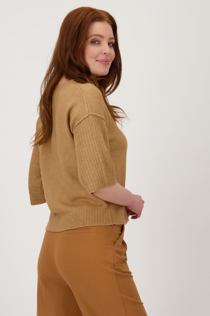 Pull à manches courtes marron clair de Libelle pour Femmes
