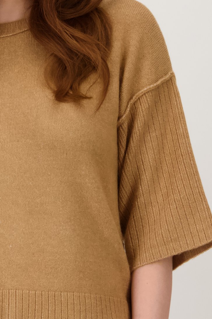 Pull à manches courtes marron clair de Libelle pour Femmes