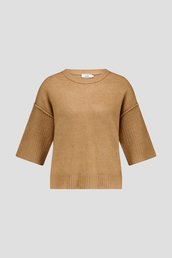 Pull à manches courtes marron clair de Libelle pour Femmes