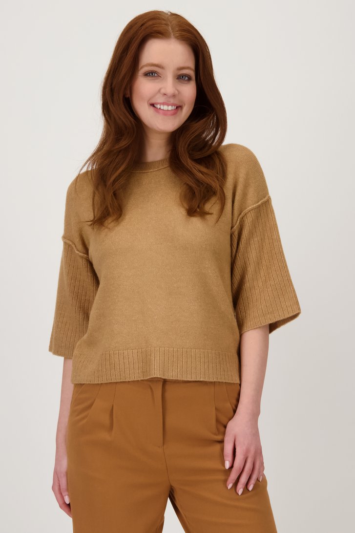 Pull à manches courtes marron clair de Libelle pour Femmes