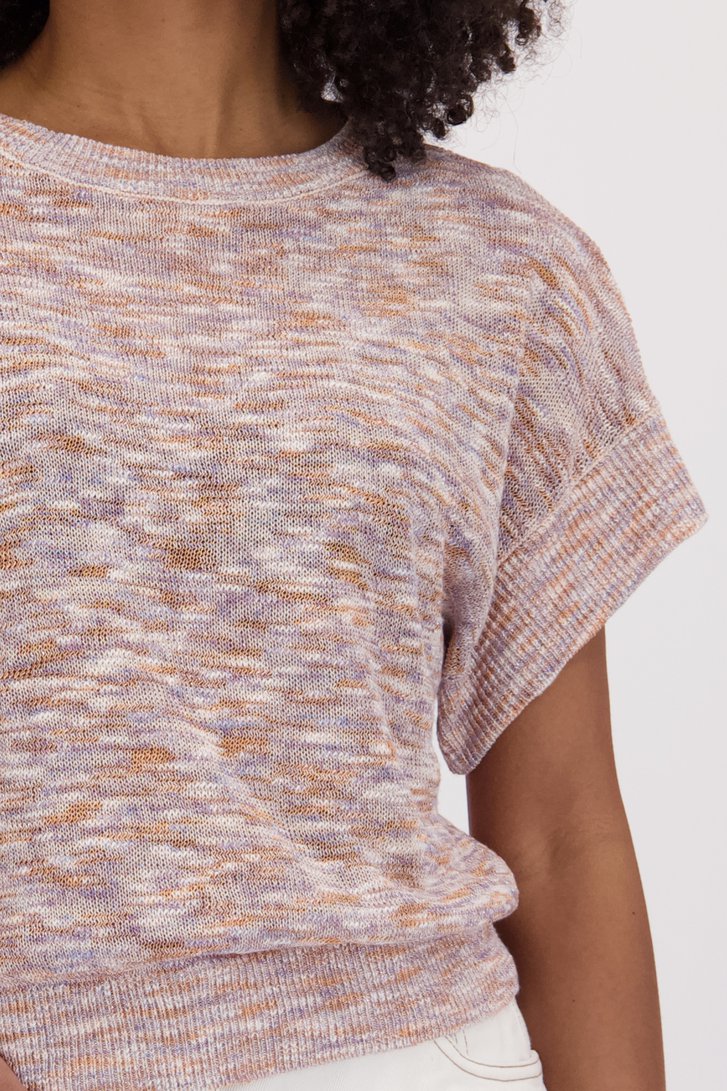 Pull à manches courtes marron violet-rouille de Louise pour Femmes