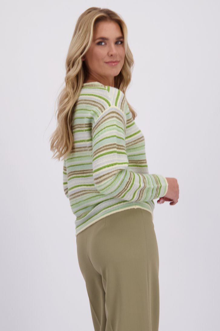 Le dos de Pull à motif rayé vert de Libelle pour Femmes