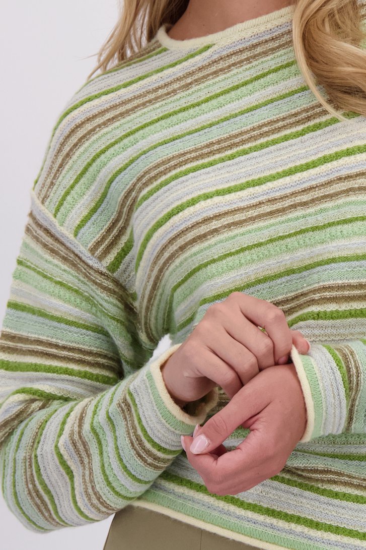 Détail de Pull à motif rayé vert de Libelle pour Femmes