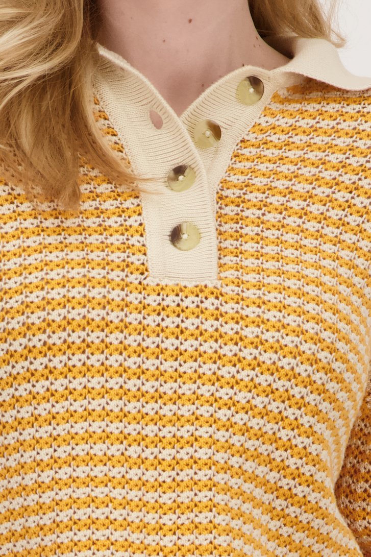 Pull au crochet orange-beige de Liberty Loving nature pour Femmes