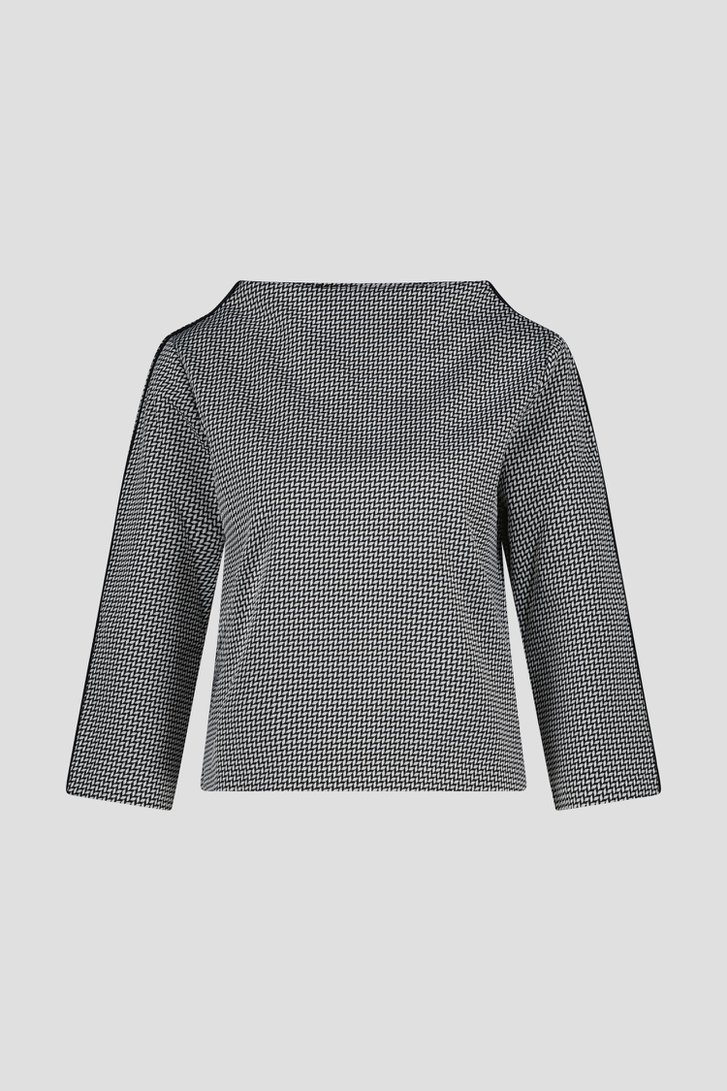 Pull avec un fin motif noir et blanc de D'Auvry pour Femmes