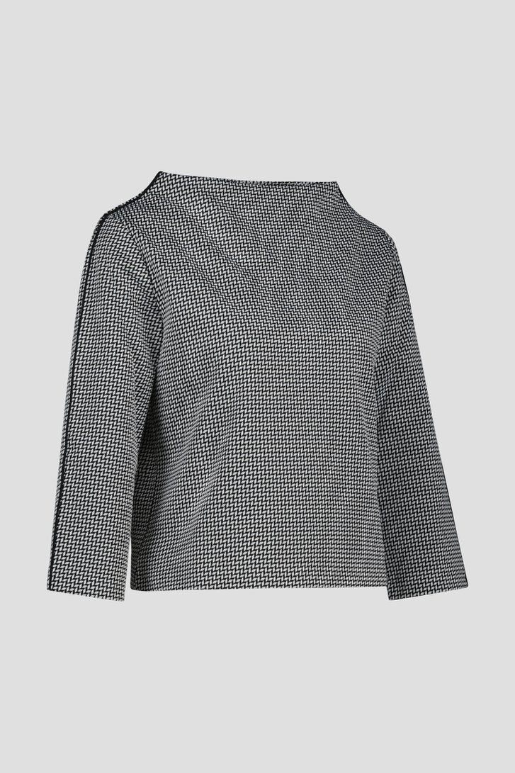 Pull avec un fin motif noir et blanc de D'Auvry pour Femmes