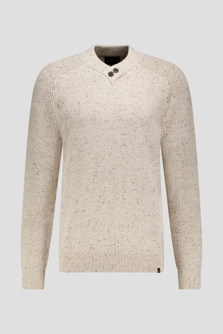 Photo produit 1 de Pull beige à col en V de Ravøtt pour Hommes