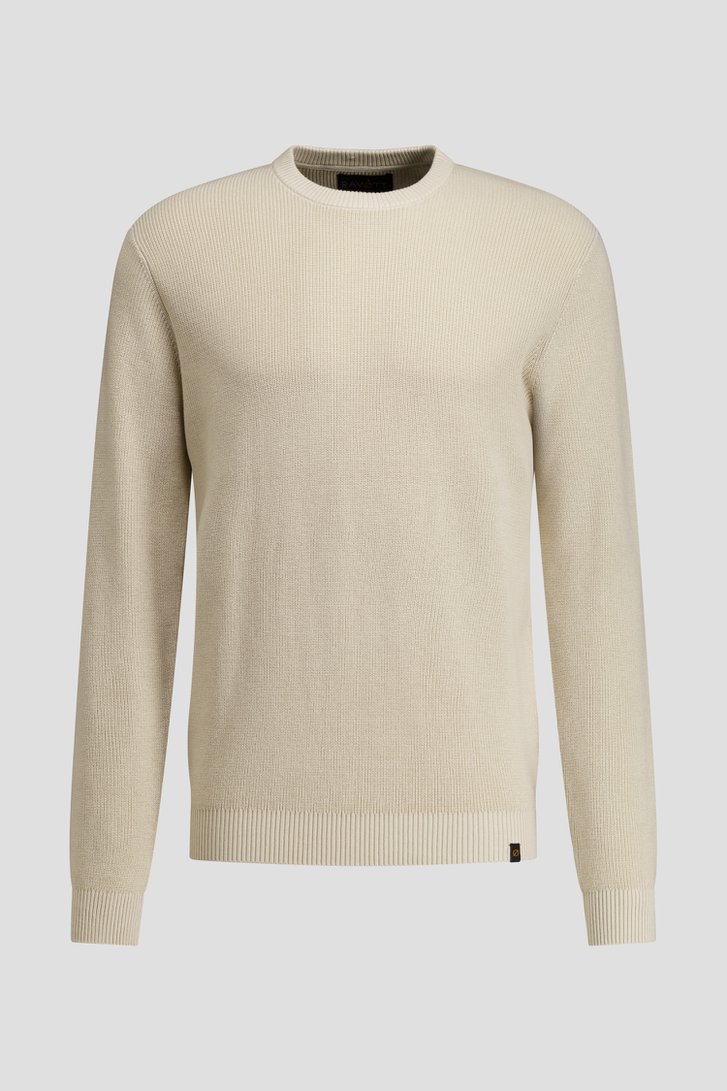 Photo produit 1 de Pull beige à col rond de Ravøtt pour Hommes