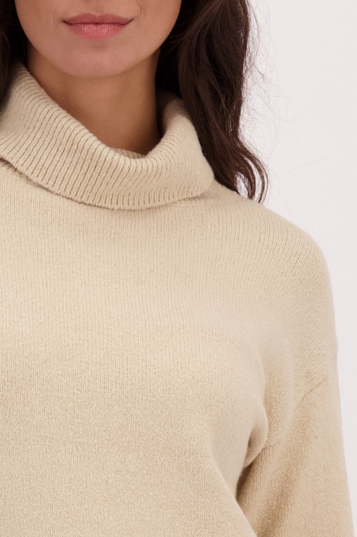 Détail de Pull beige à col roulé de Louise pour Femmes