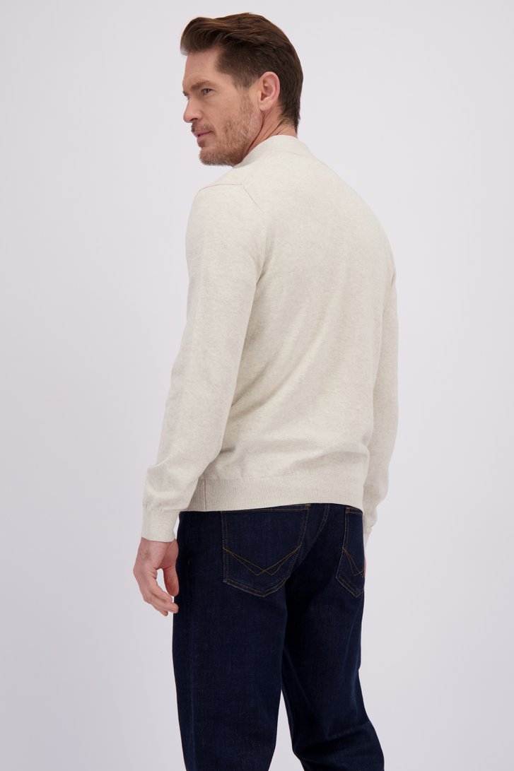 Le dos de Pull beige à col zippé de Dansaert Blue pour Hommes