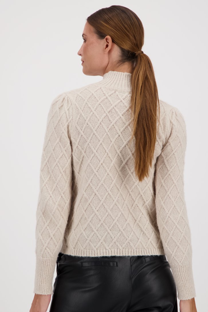Pull beige à motif à carreaux de JDY pour Femmes