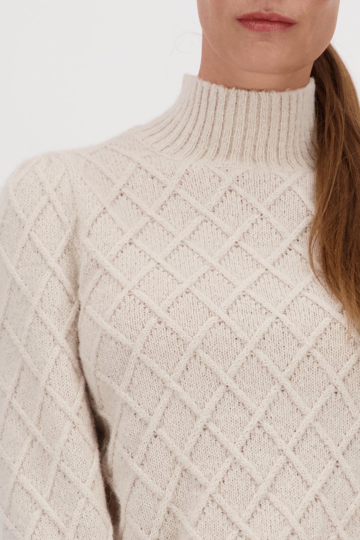 Pull beige à motif à carreaux de JDY pour Femmes