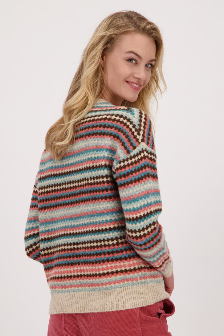 Pull beige à motifs rayés colorés de Liberty Loving nature pour Femmes
