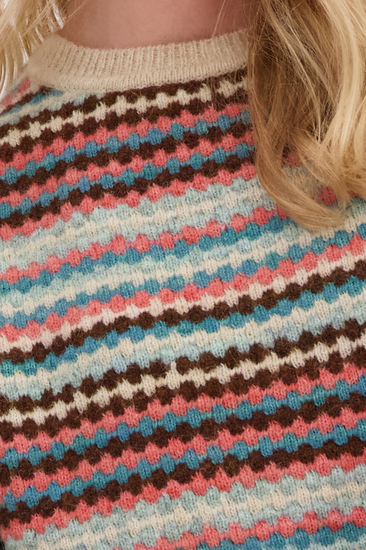 Pull beige à motifs rayés colorés de Liberty Loving nature pour Femmes