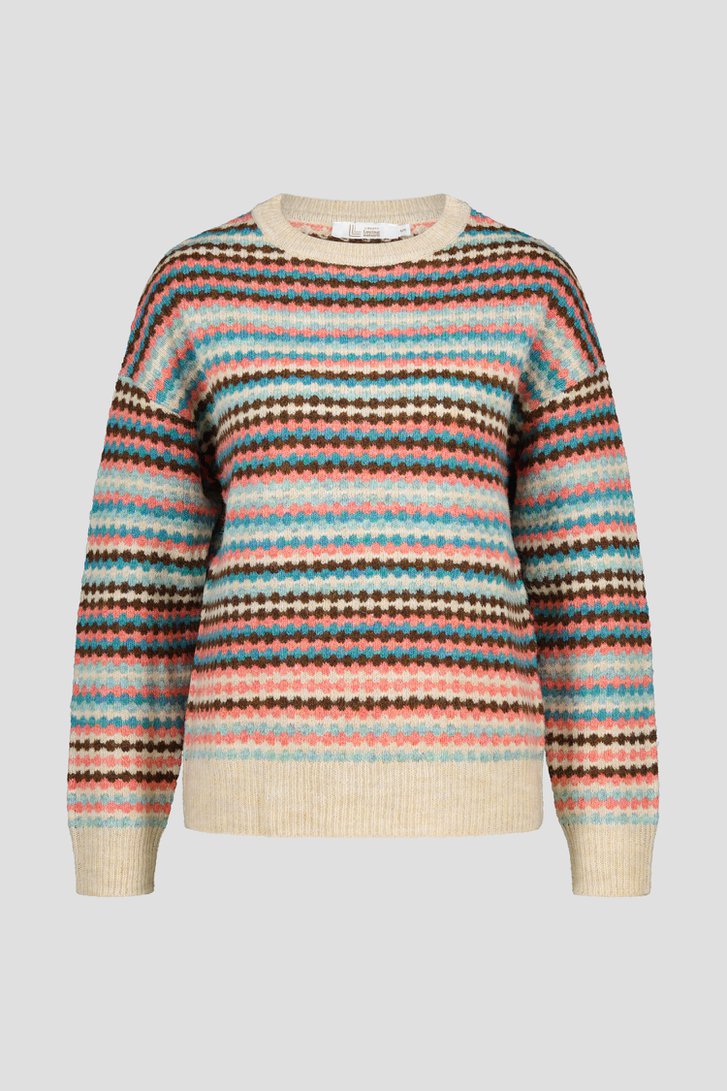 Pull beige à motifs rayés colorés de Liberty Loving nature pour Femmes