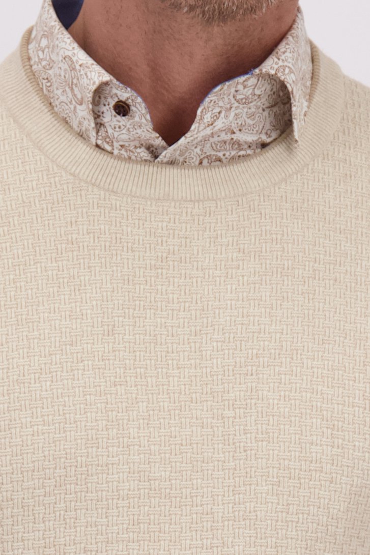 Détail de Pull beige à structure rotin de Dansaert Blue pour Hommes