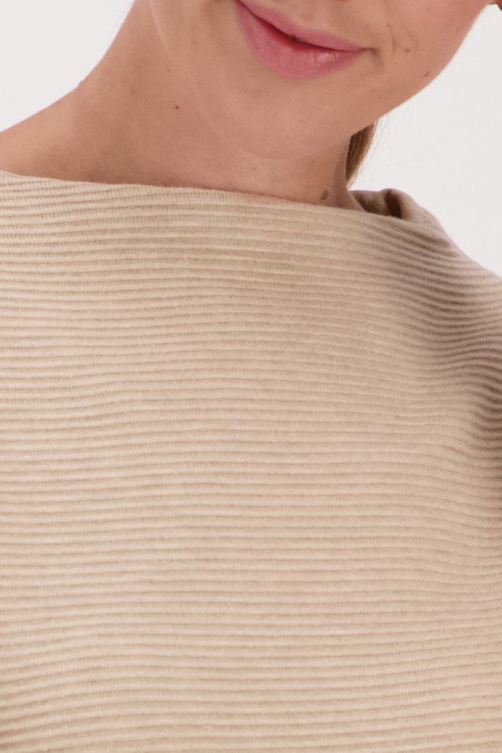 Pull beige avec motif côtelé de Opus pour Femmes