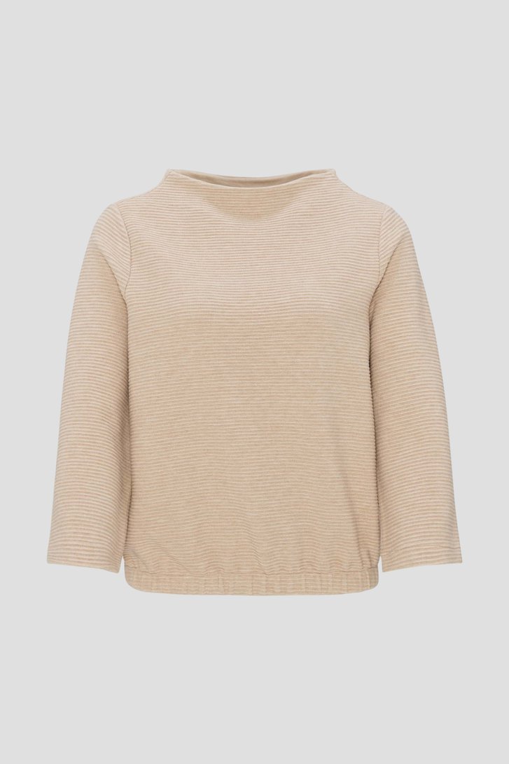 Pull beige avec motif côtelé de Opus pour Femmes