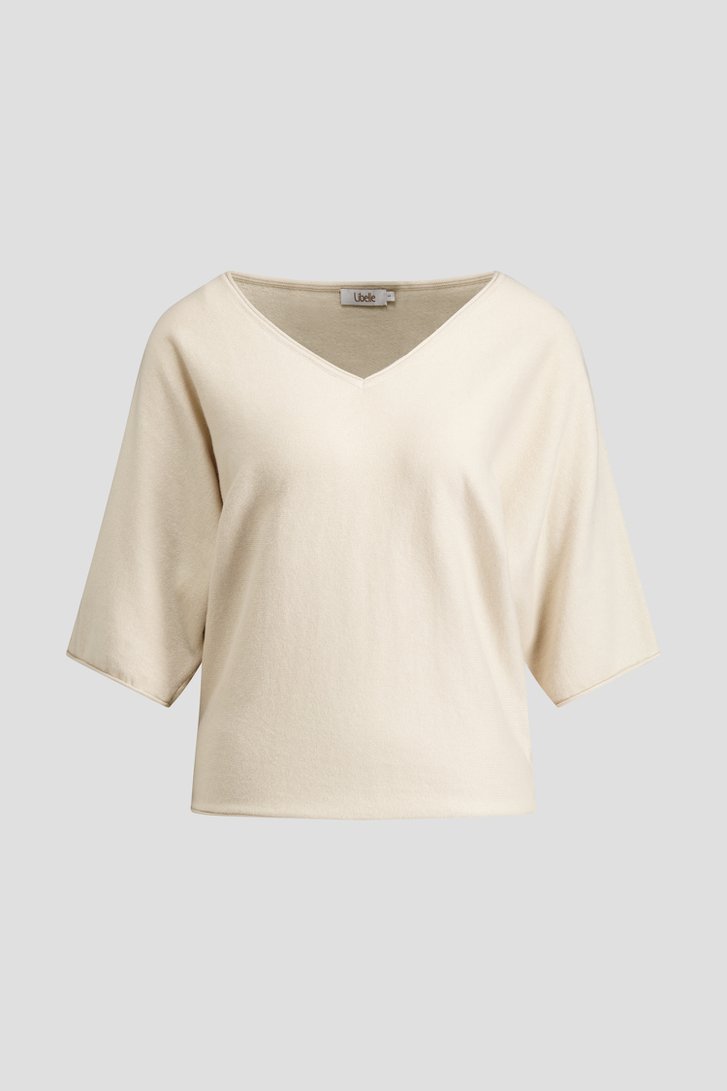 Photo produit 1 de Pull beige clair à col en V de Libelle pour Femmes