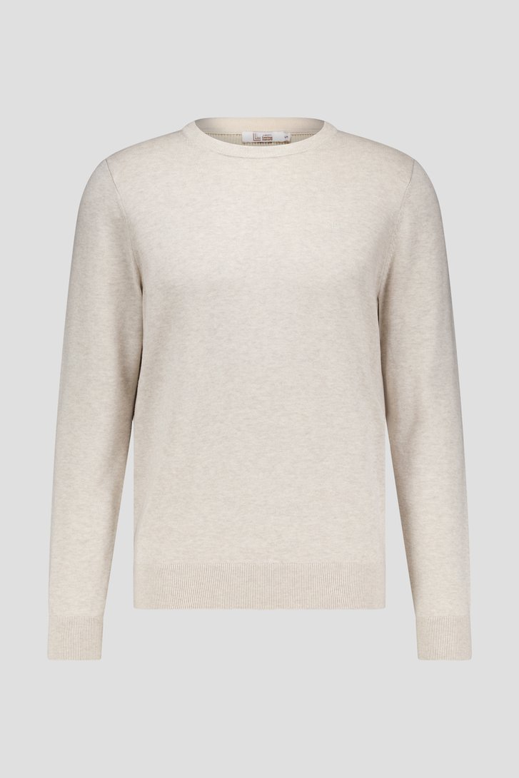 Pull beige clair à col rond de Dansaert Blue pour Hommes