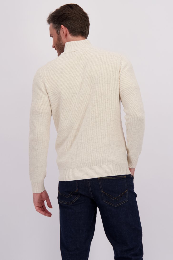 Le dos de Pull beige clair avec fermeture éclair de Upper East pour Hommes