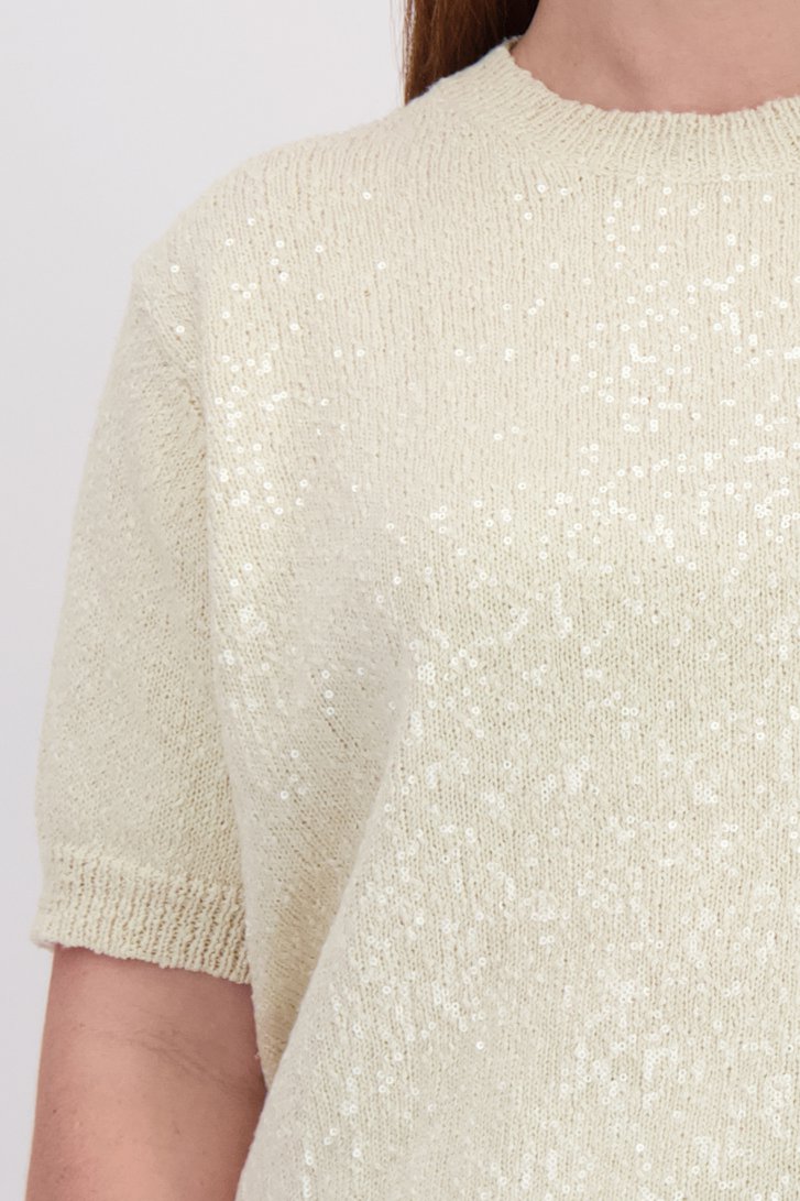 Détail de Pull beige clair avec paillettes de Yest Curve pour Femmes