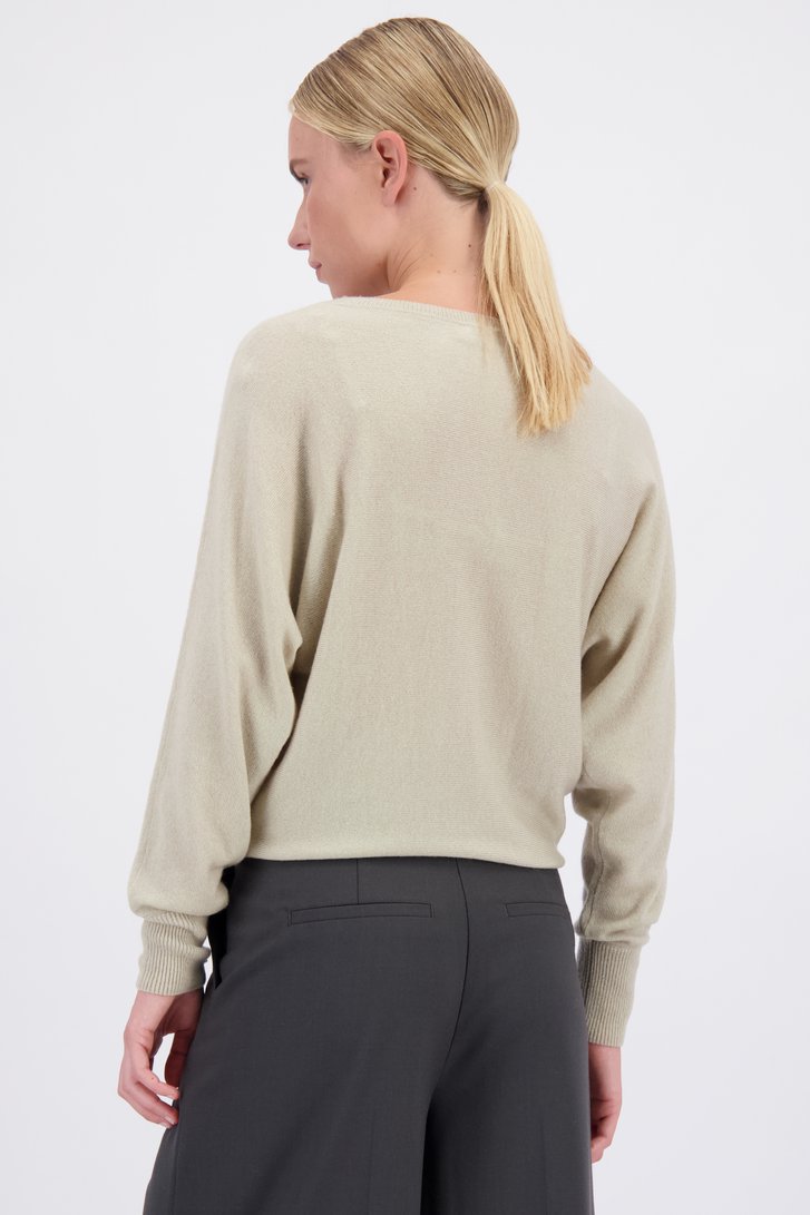 Le dos de Pull beige clair en laine et cachemire de D'Auvry Studio pour Femmes