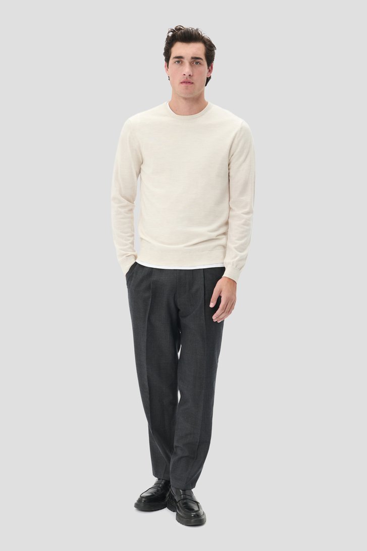 Photo supplémentaire 1 de Pull beige clair en laine mérinos de Matinique pour Hommes