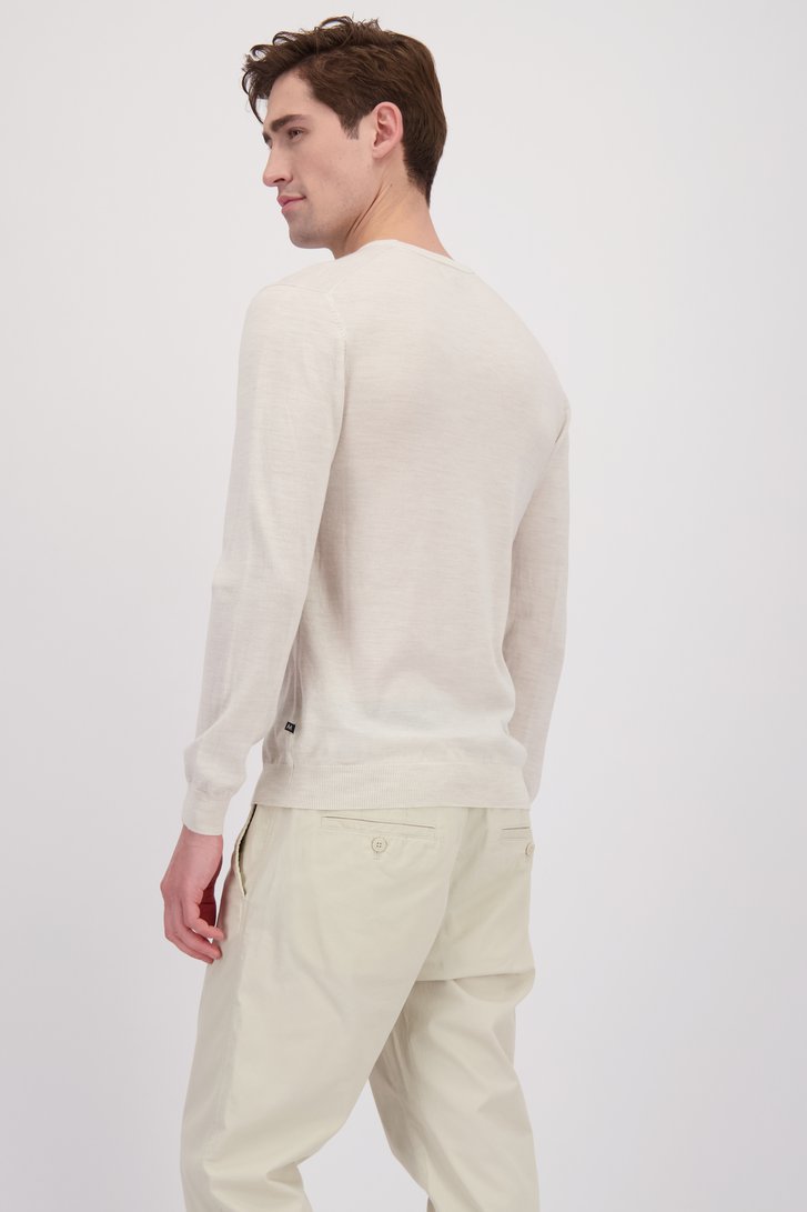 Photo supplémentaire 3 de Pull beige clair en laine mérinos de Matinique pour Hommes