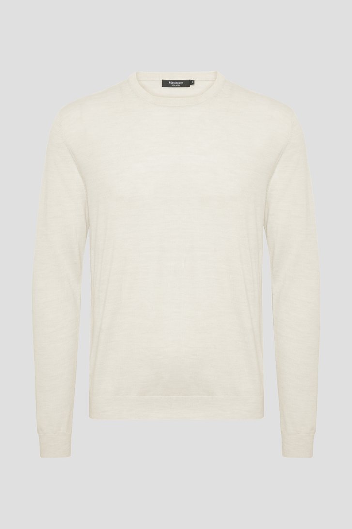 Photo produit 1 de Pull beige clair en laine mérinos de Matinique pour Hommes