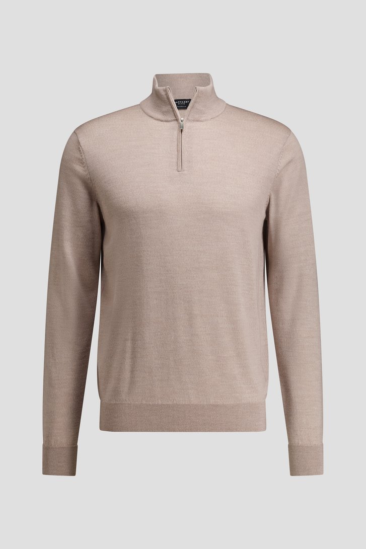 Photo produit 1 de Pull beige en laine à col zippé de Dansaert Black Premium pour Hommes
