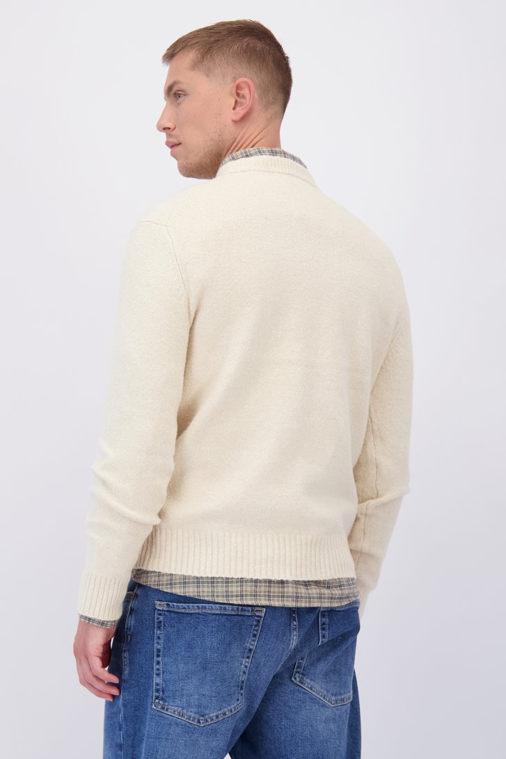 Le dos de Pull beige en maille à col rond de Only & Sons pour Hommes