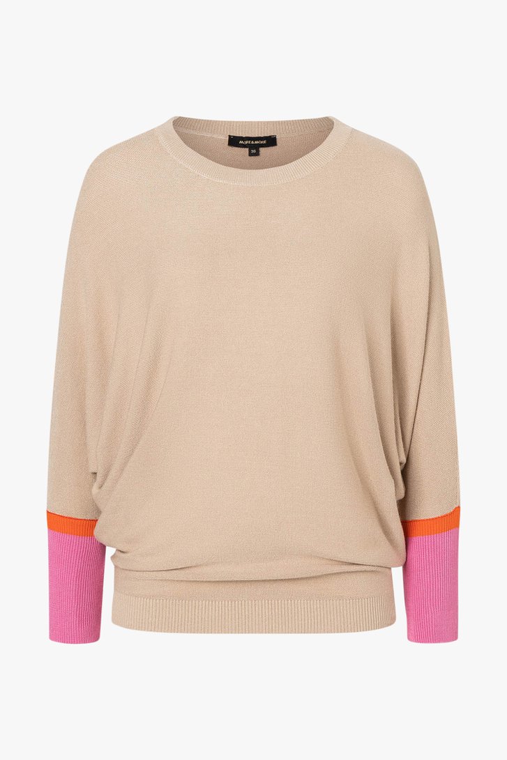 Pull beige fin à manches papillon de More & More pour Femmes