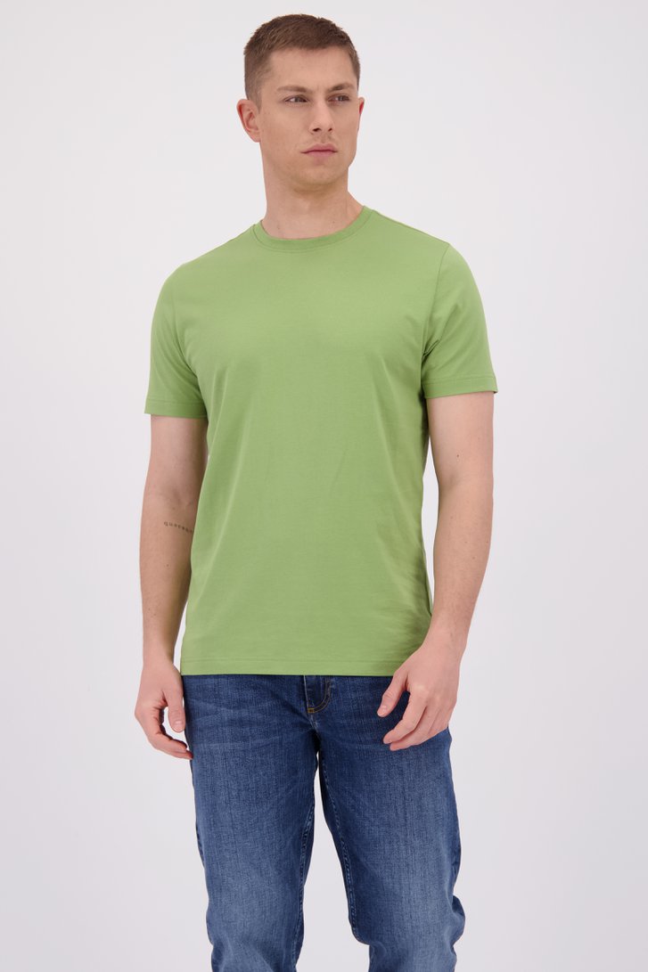 Le devant de Pull beige finement tricoté à col rond de Dansaert Black pour Hommes