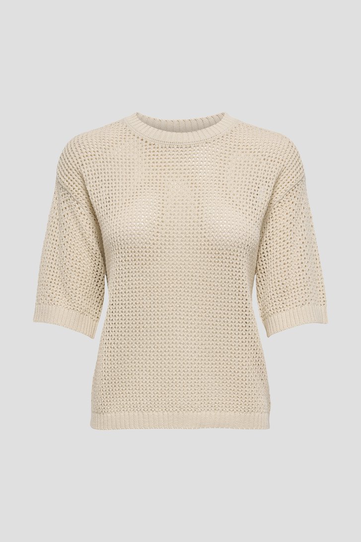 Pull beige tricot à manches courtes de JDY pour Femmes