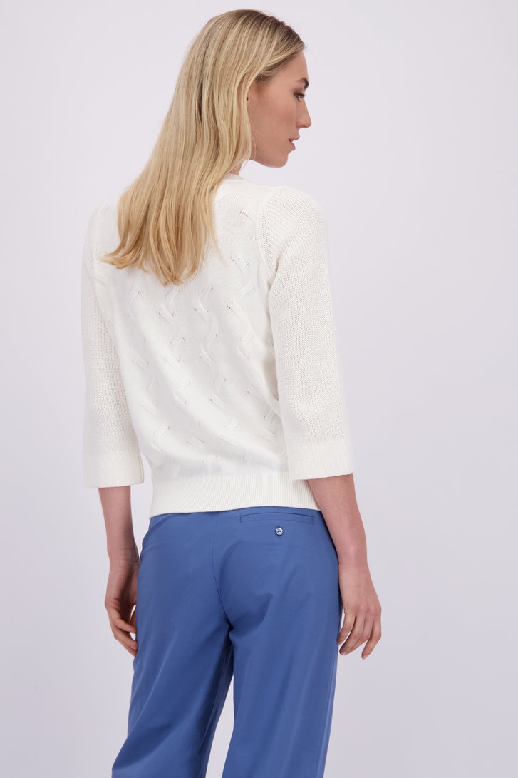 Le dos de Pull blanc à manches 3/4 de Liberty Island pour Femmes