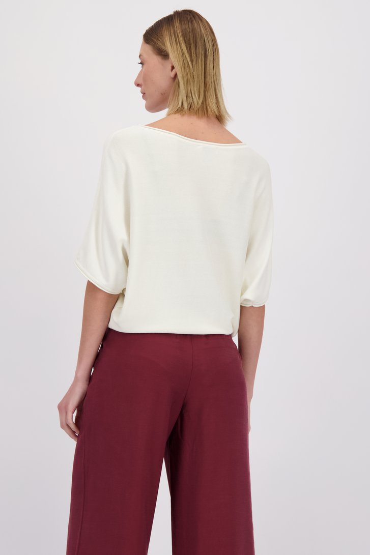 Le dos de Pull blanc à manches chauve-souris de D'Auvry pour Femmes