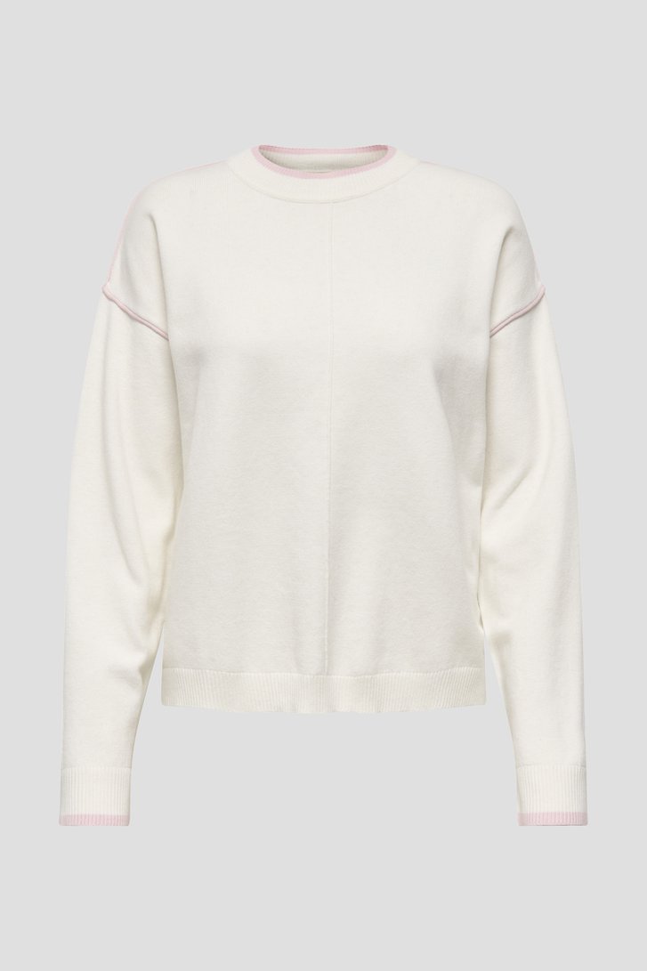 Photo produit 1 de Pull blanc avec accents roses de JDY pour Femmes