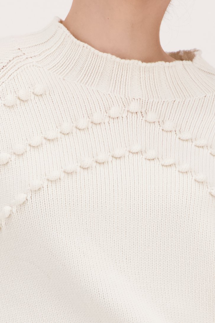 Pull blanc avec motif tricoté à pois de More & More pour Femmes