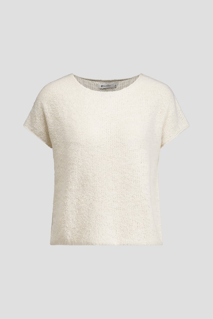 Photo produit 1 de Pull blanc en maille à manches courtes de D'Auvry pour Femmes